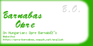 barnabas opre business card